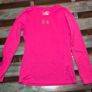 UNDER ARMOUR | LONG SLEEVE HEAT GEAR FITTED PINK SHIRT